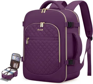 LOVEVOOK Carry on Backpack, 30L Travel Backpack for Women Airline Approved,Luggage Business Weekender Overnight Daypack as Personal Item fit for 15.6 inch Laptop,Purple