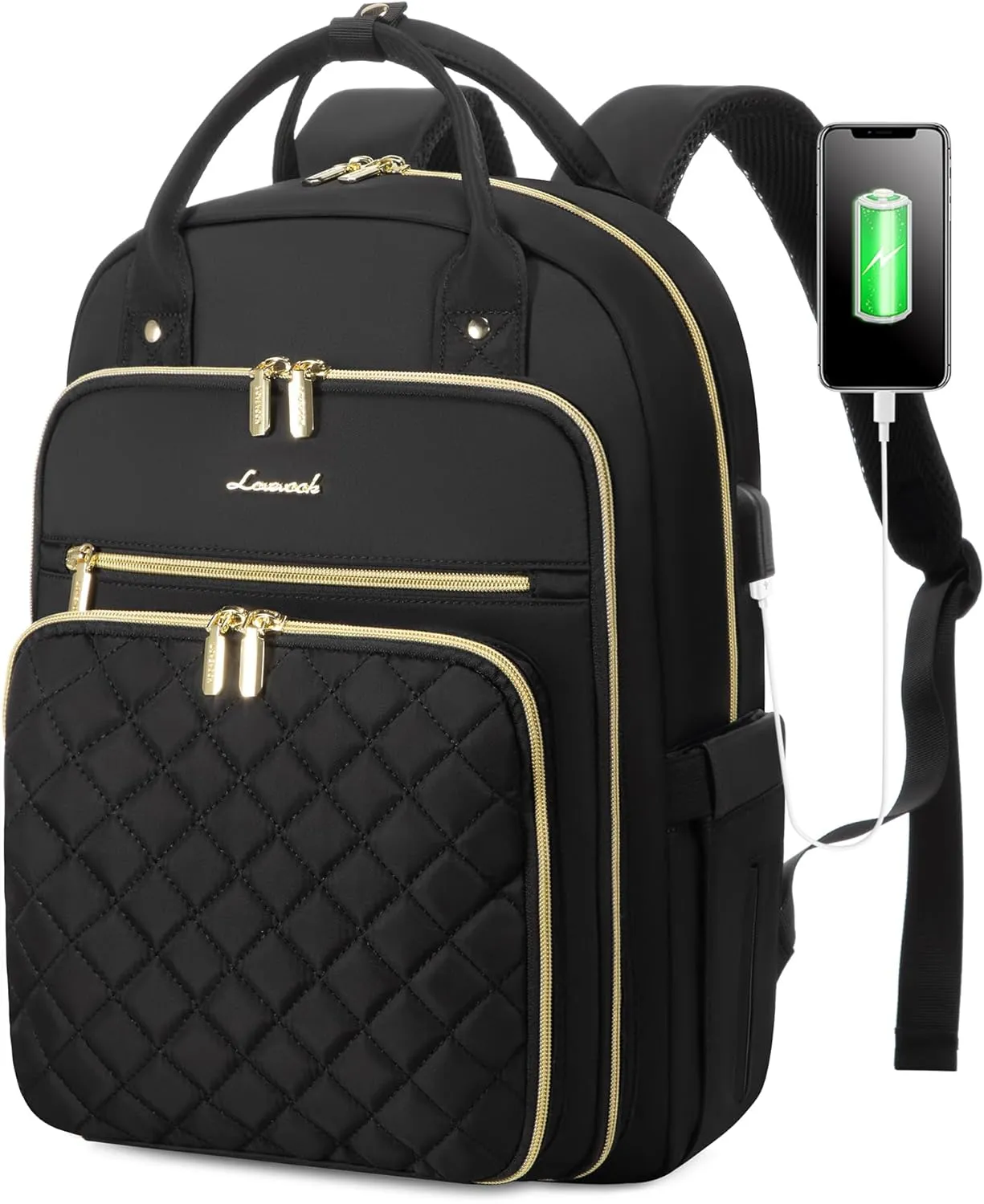LOVEVOOK Extra Large Travel Backpack Stylish Laptop Backpack Purses for Women, Water Resistant Business Teacher Nurse College Work Computer Bag with USB Charging Port, Fits 18" Laptop