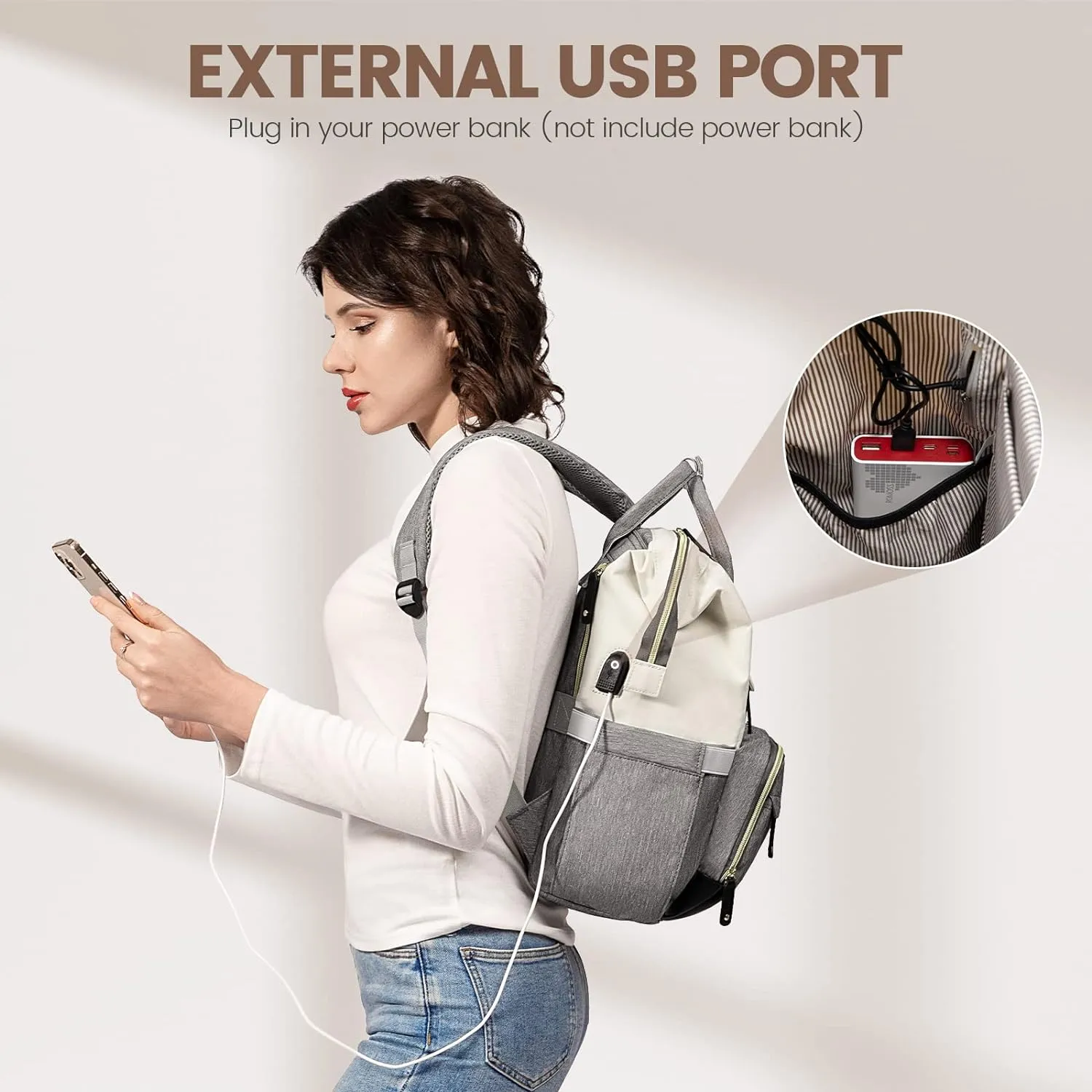 LOVEVOOK Laptop Backpack for Women, 15.6 Inch Work Business Backpacks Purse with USB Port, Large Capacity Nurse Bag College Bookbag for School, Waterproof Casual Daypack for Travel
