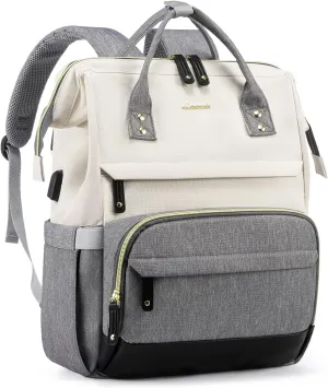 LOVEVOOK Laptop Backpack for Women, 15.6 Inch Work Business Backpacks Purse with USB Port, Large Capacity Nurse Bag College Bookbag for School, Waterproof Casual Daypack for Travel