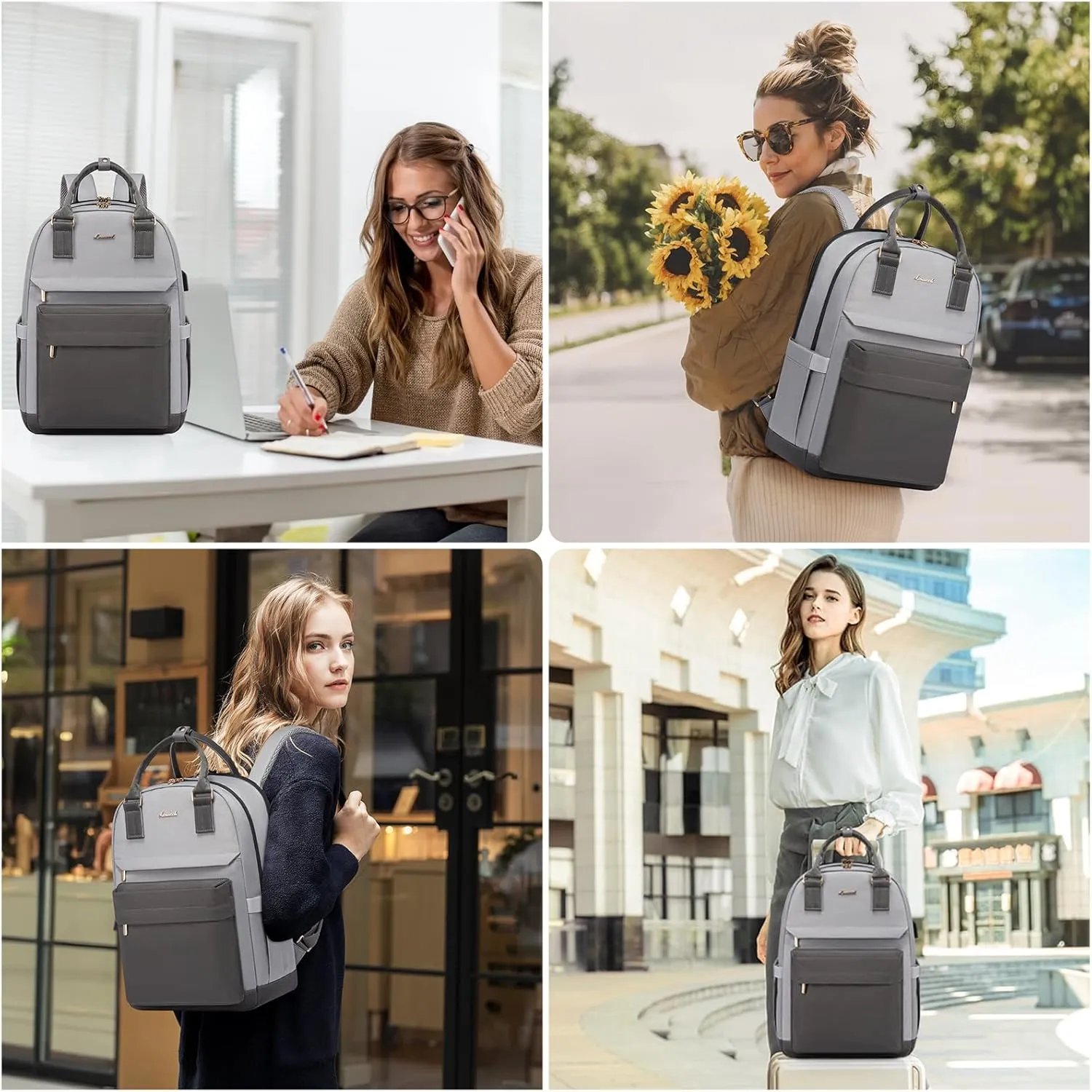 LOVEVOOK Laptop Backpack for Women 17.3 Inch,Cute Backpack Laptop Bag with USB Port,Waterproof Travel Backpack Purse Teacher Nurse Bag Fashion Computer Bag for Work