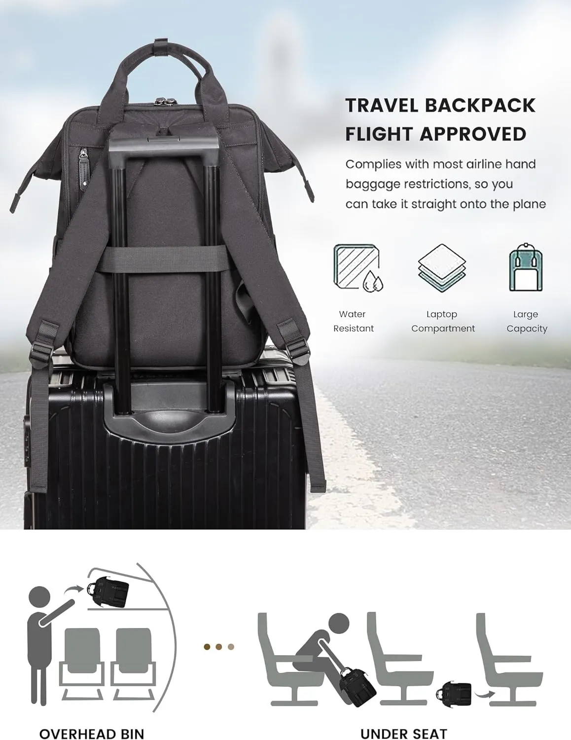 LOVEVOOK Laptop Backpack for Women, Work Backpack with 17 Inch Separate Laptop Compartment, Teacher Nurse Bags College Computer Backpack Purse, Business Travel Bag, Upgraded