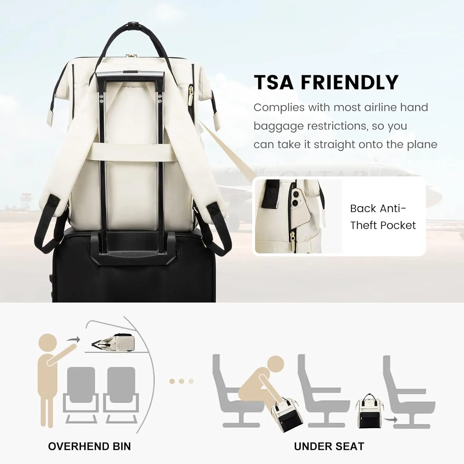LOVEVOOK Laptop Backpack for Women,15.6 Inch Work Teacher Nurse Bag,Business Computer Backpack Purse with USB Port,Stylish Casual Daypack for Travel