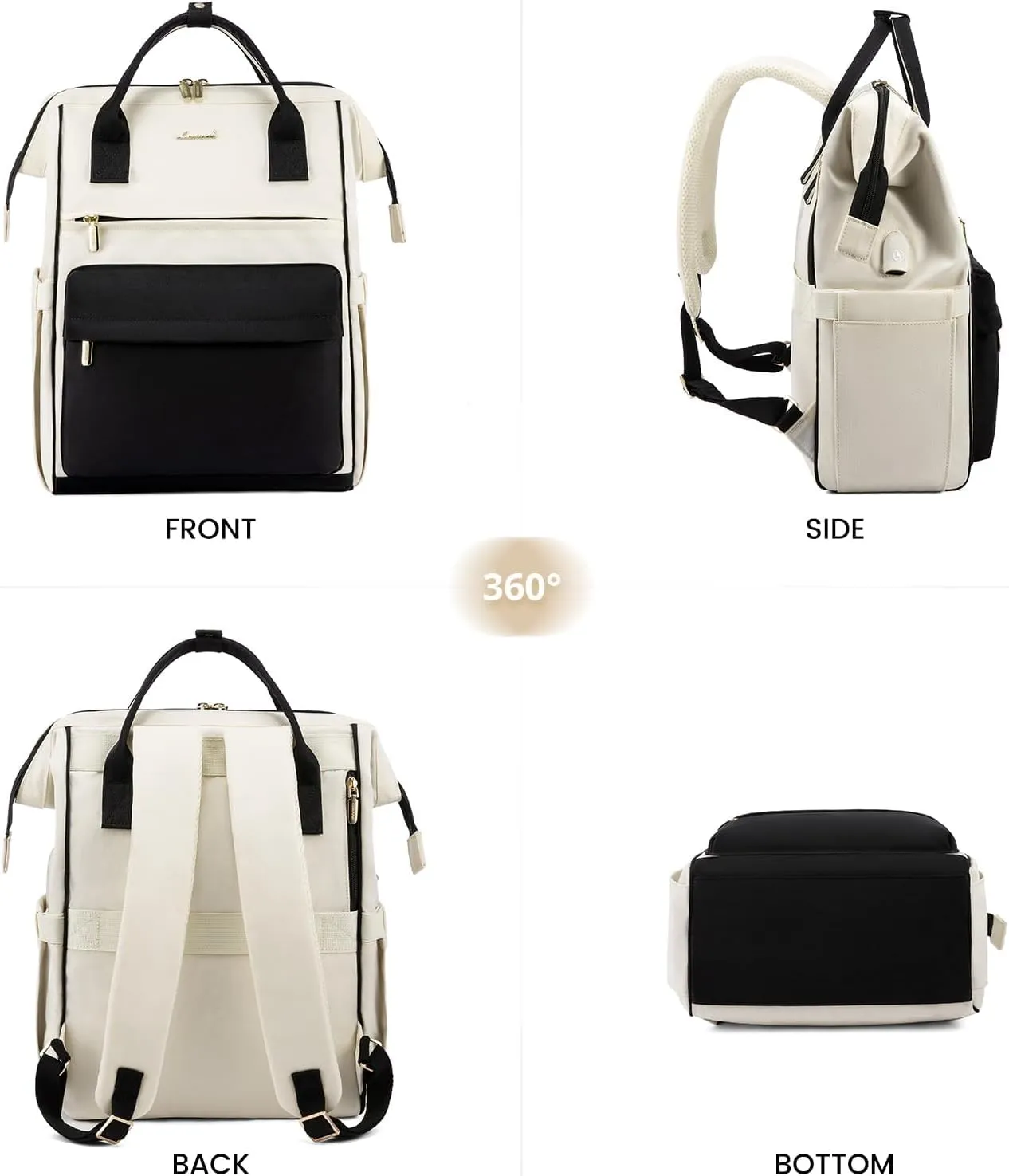 LOVEVOOK Laptop Backpack for Women,15.6 Inch Work Teacher Nurse Bag,Business Computer Backpack Purse with USB Port,Stylish Casual Daypack for Travel