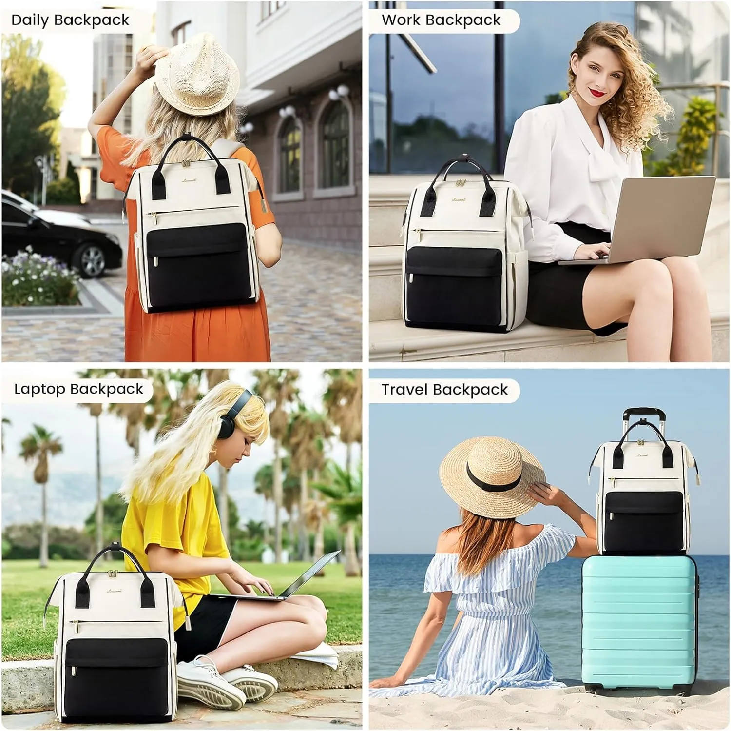 LOVEVOOK Laptop Backpack for Women,15.6 Inch Work Teacher Nurse Bag,Business Computer Backpack Purse with USB Port,Stylish Casual Daypack for Travel