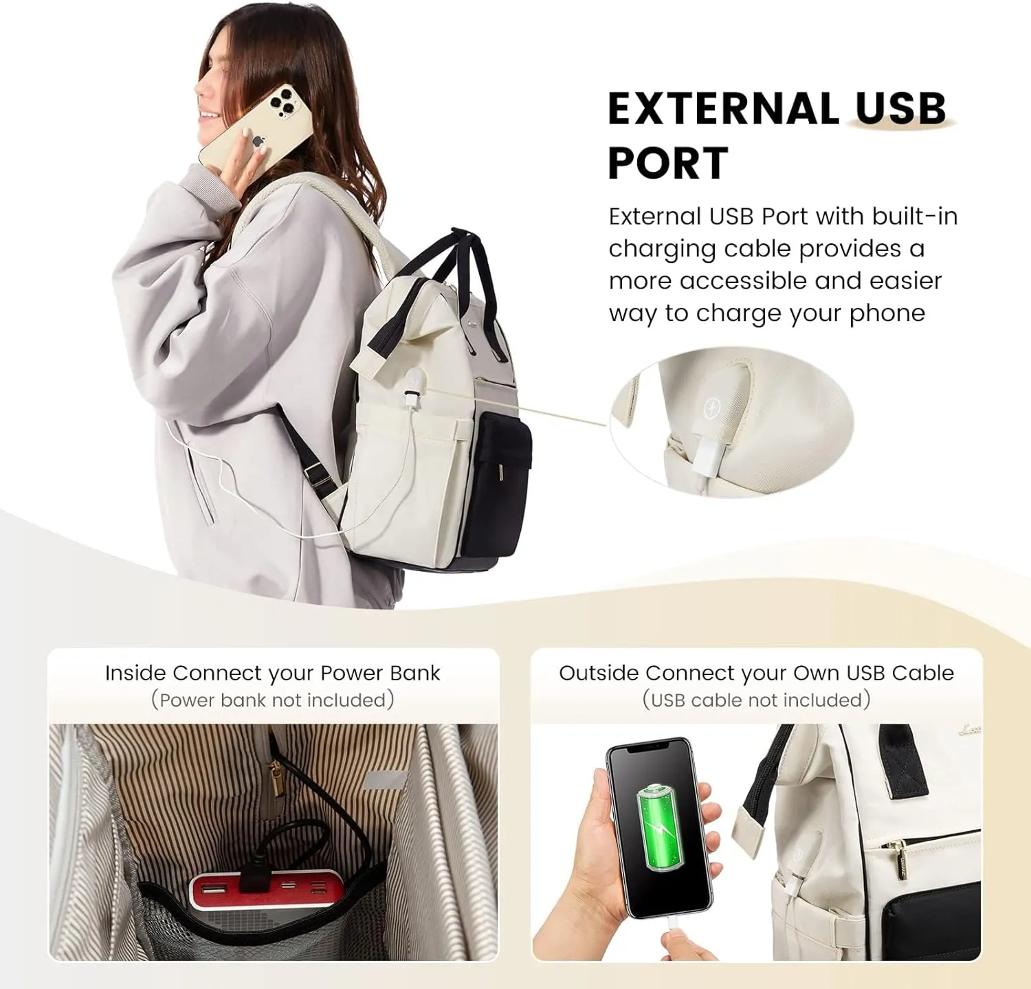 LOVEVOOK Laptop Backpack for Women,15.6 Inch Work Teacher Nurse Bag,Business Computer Backpack Purse with USB Port,Stylish Casual Daypack for Travel