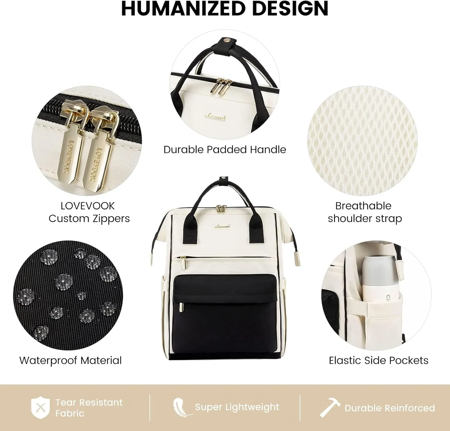 LOVEVOOK Laptop Backpack for Women,15.6 Inch Work Teacher Nurse Bag,Business Computer Backpack Purse with USB Port,Stylish Casual Daypack for Travel
