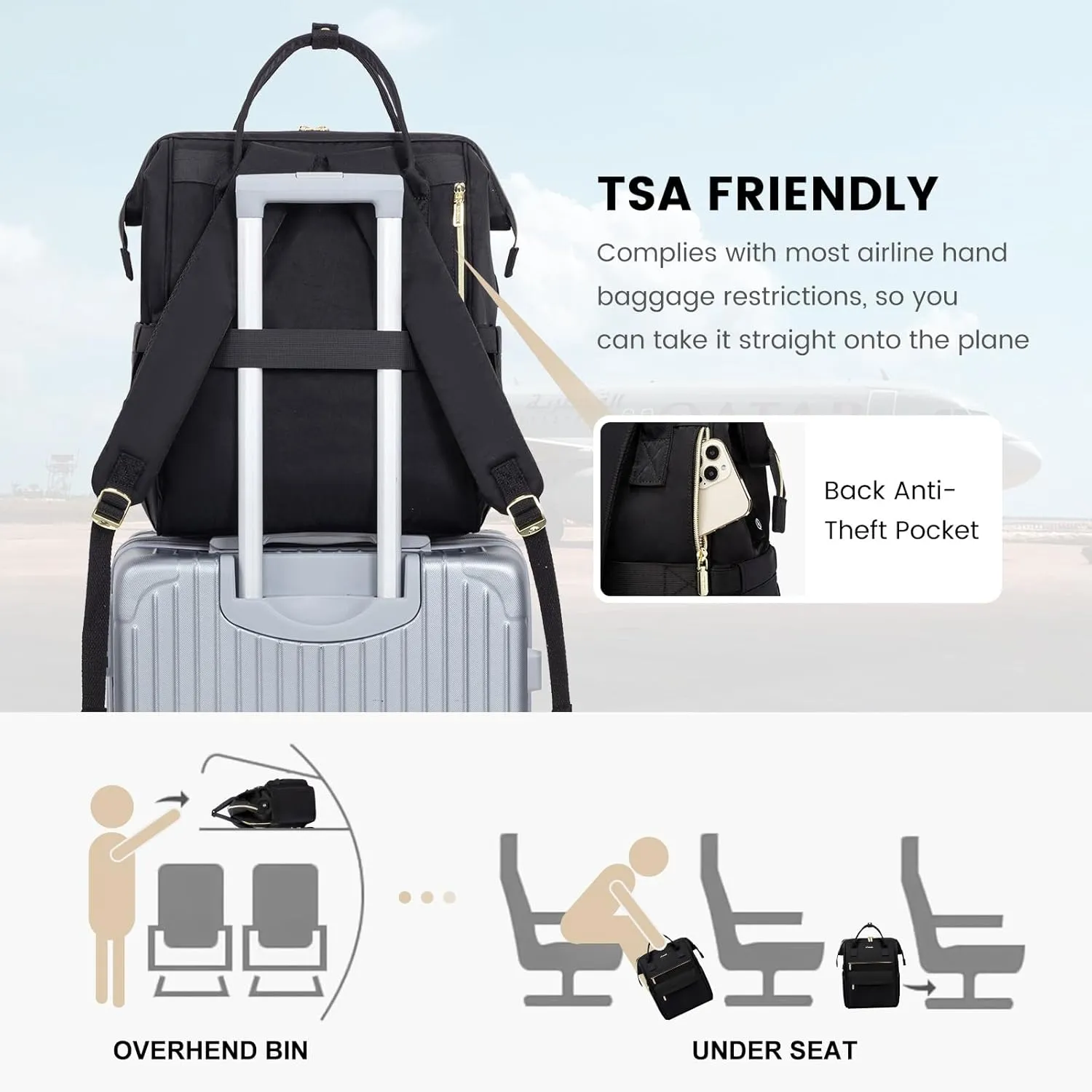 LOVEVOOK Laptop Backpack for Women,15.6 Inch Work Teacher Nurse Bag,Business Computer Backpack Purse with USB Port,Stylish Casual Daypack for Travel