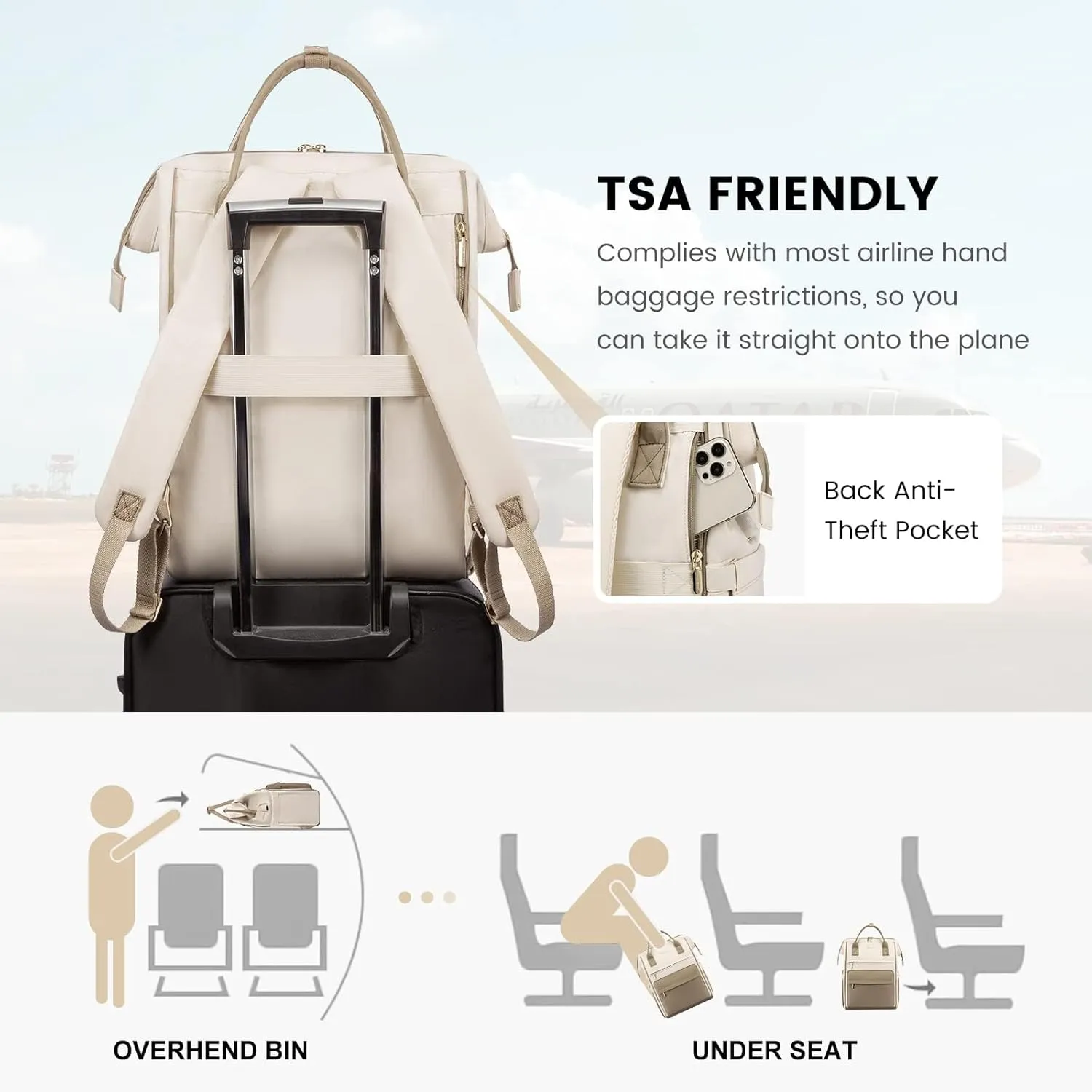 LOVEVOOK Laptop Backpack for Women,15.6 Inch Work Teacher Nurse Bag,Business Computer Backpack Purse with USB Port,Stylish Casual Daypack for Travel