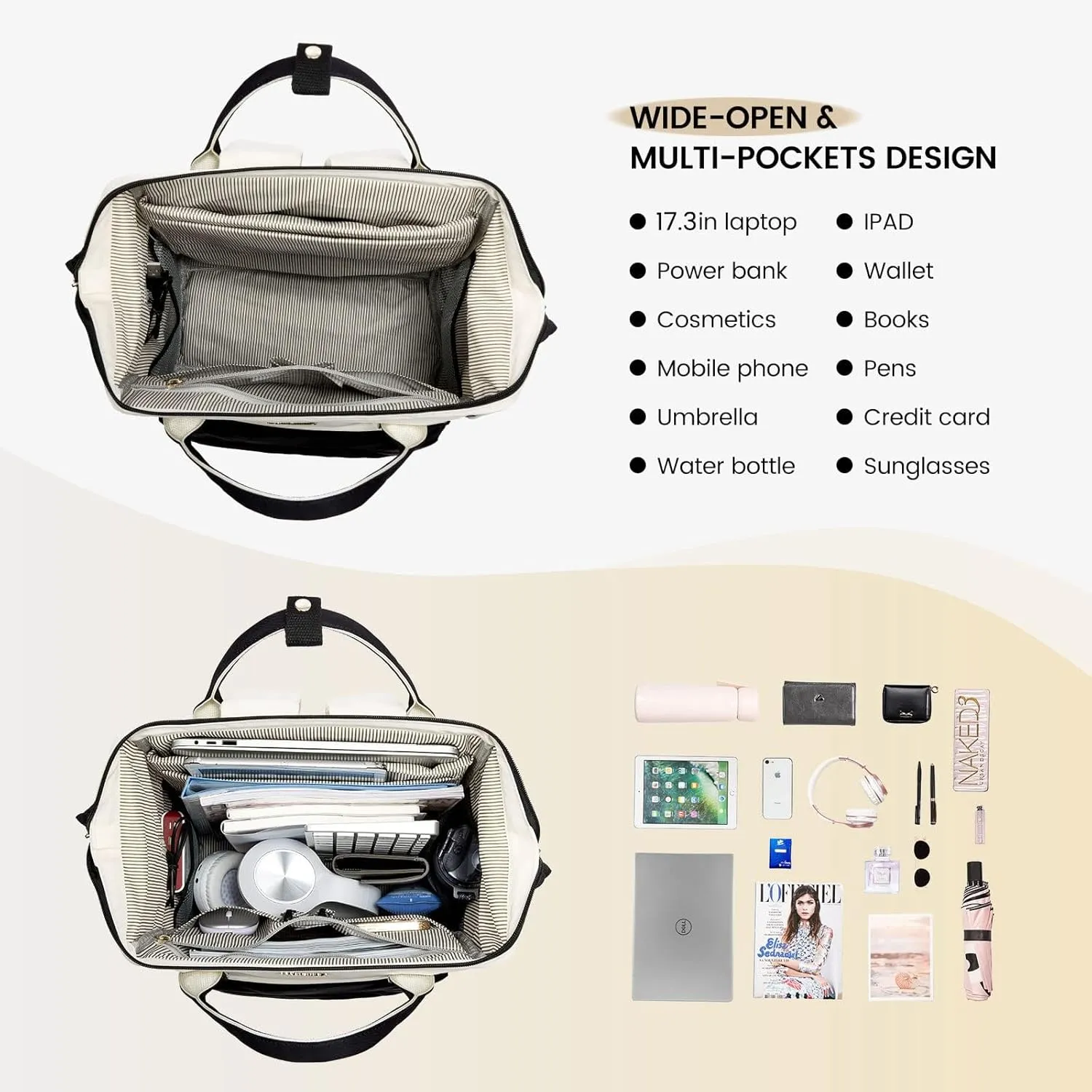 LOVEVOOK Laptop Backpack for Women,15.6 Inch Work Teacher Nurse Bag,Business Computer Backpack Purse with USB Port,Stylish Casual Daypack for Travel