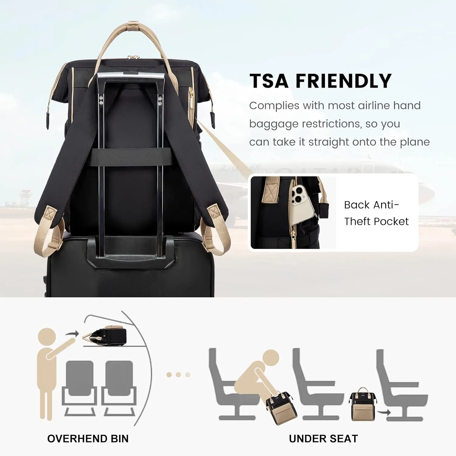 LOVEVOOK Laptop Backpack Purse for Women Waterproof Teacher Nurse Bag, 15.6 inch Work laptop Bag with USB Port, Business Travel Computer Backpack