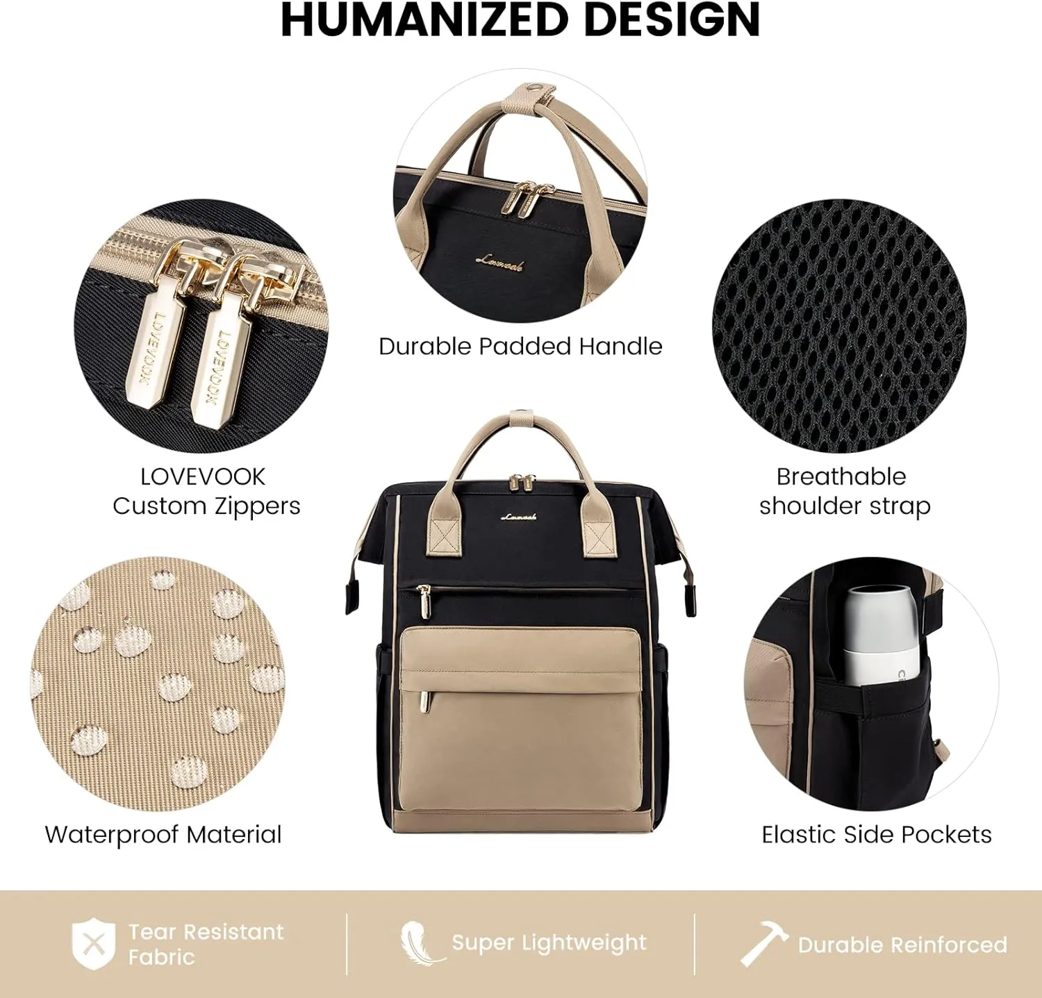 LOVEVOOK Laptop Backpack Purse for Women Waterproof Teacher Nurse Bag, 15.6 inch Work laptop Bag with USB Port, Business Travel Computer Backpack