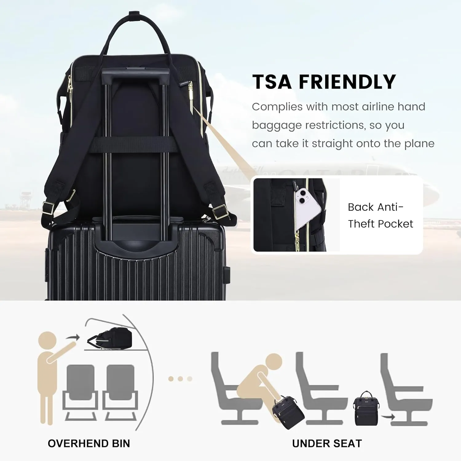 LOVEVOOK Laptop Backpack Purse for Women Waterproof Teacher Nurse Bag with USB Port, 15.6 inch Work Backpack with Laptop Compartment, Business Travel Backpack