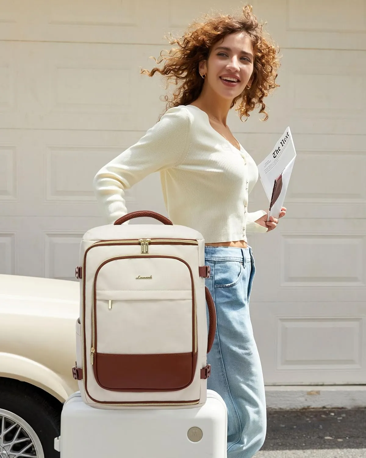 LOVEVOOK Large Travel Backpack for Women, 40L TSA Approved Backpack with 3 Packing Cubes, Personal Item Bag Fits 17" Laptop, Water-Resistant Carry On Luggage for Women, Travel Carry On Bag
