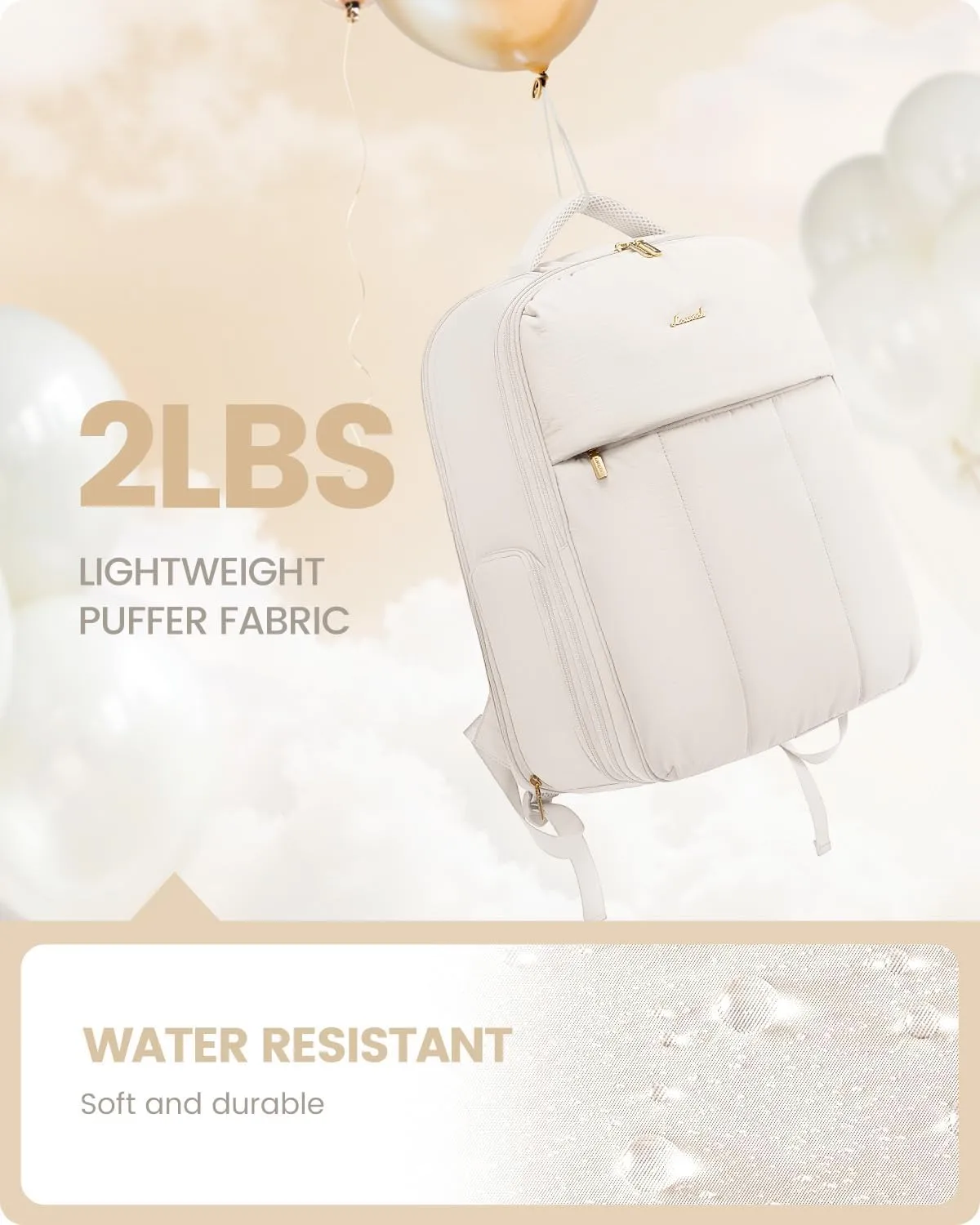 LOVEVOOK Travel Backpack for Women with Shoe Compartment, Puffer Carry on Backpack Flight Approved 40L Personal Item Travel Bag Fits 17inch Laptop, Waterproof Lightweight Bags with 3 Packing Cubes