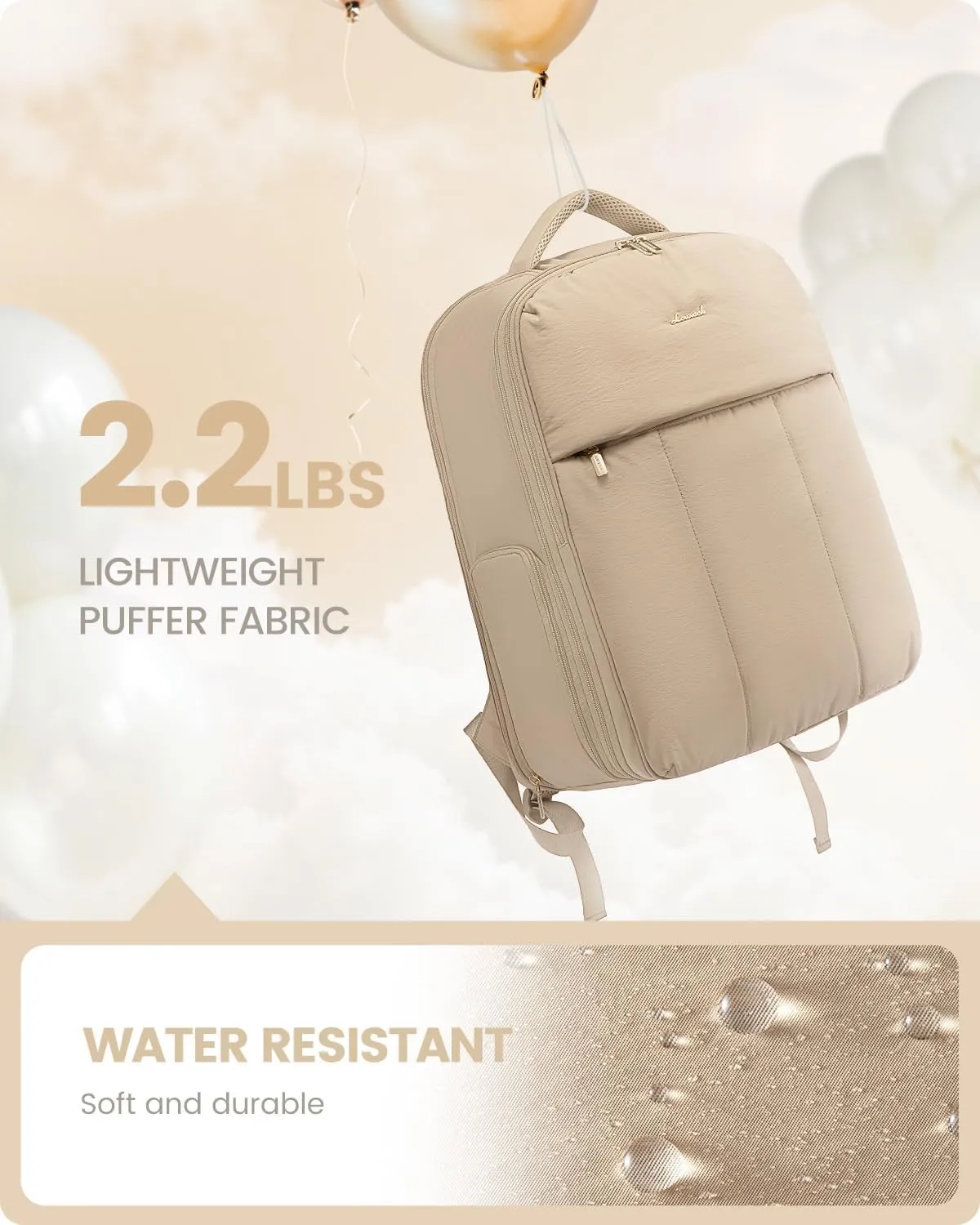 LOVEVOOK Travel Backpack for Women with Shoe Compartment, Puffer Carry on Backpack Flight Approved 50L Personal Item Travel Bag Fits 18inch Laptop, Waterproof Lightweight Bags with 3 Packing Cubes