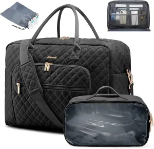 LOVEVOOK Travel Duffle Bag, Weekender Bag for Women with Toiletry Bag Carry on Overnight Bag with Laptop Compartment, Yoga Gym Bag with Wet Pocket Shoe Bag, Hospital Bag for Labor and Delivery