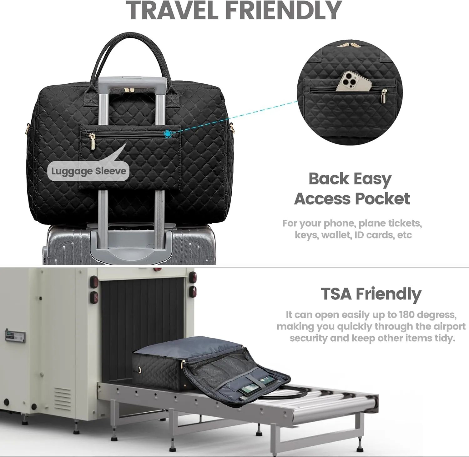 LOVEVOOK Travel Duffle Bag, Weekender Bag for Women with Toiletry Bag Carry on Overnight Bag with Laptop Compartment, Yoga Gym Bag with Wet Pocket Shoe Bag, Hospital Bag for Labor and Delivery