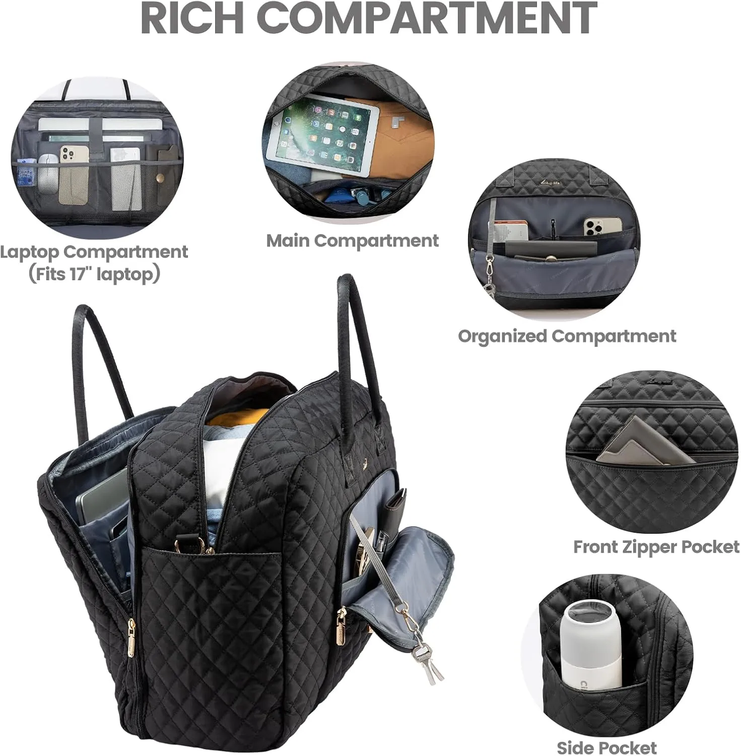 LOVEVOOK Travel Duffle Bag, Weekender Bag for Women with Toiletry Bag Carry on Overnight Bag with Laptop Compartment, Yoga Gym Bag with Wet Pocket Shoe Bag, Hospital Bag for Labor and Delivery