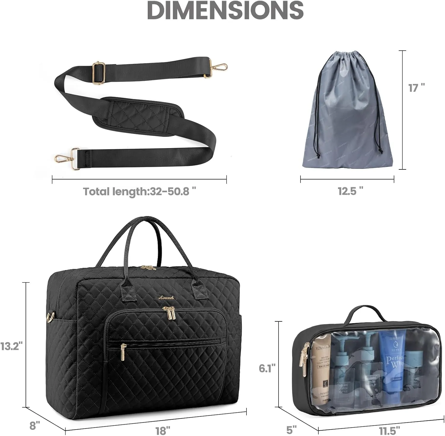 LOVEVOOK Travel Duffle Bag, Weekender Bag for Women with Toiletry Bag Carry on Overnight Bag with Laptop Compartment, Yoga Gym Bag with Wet Pocket Shoe Bag, Hospital Bag for Labor and Delivery