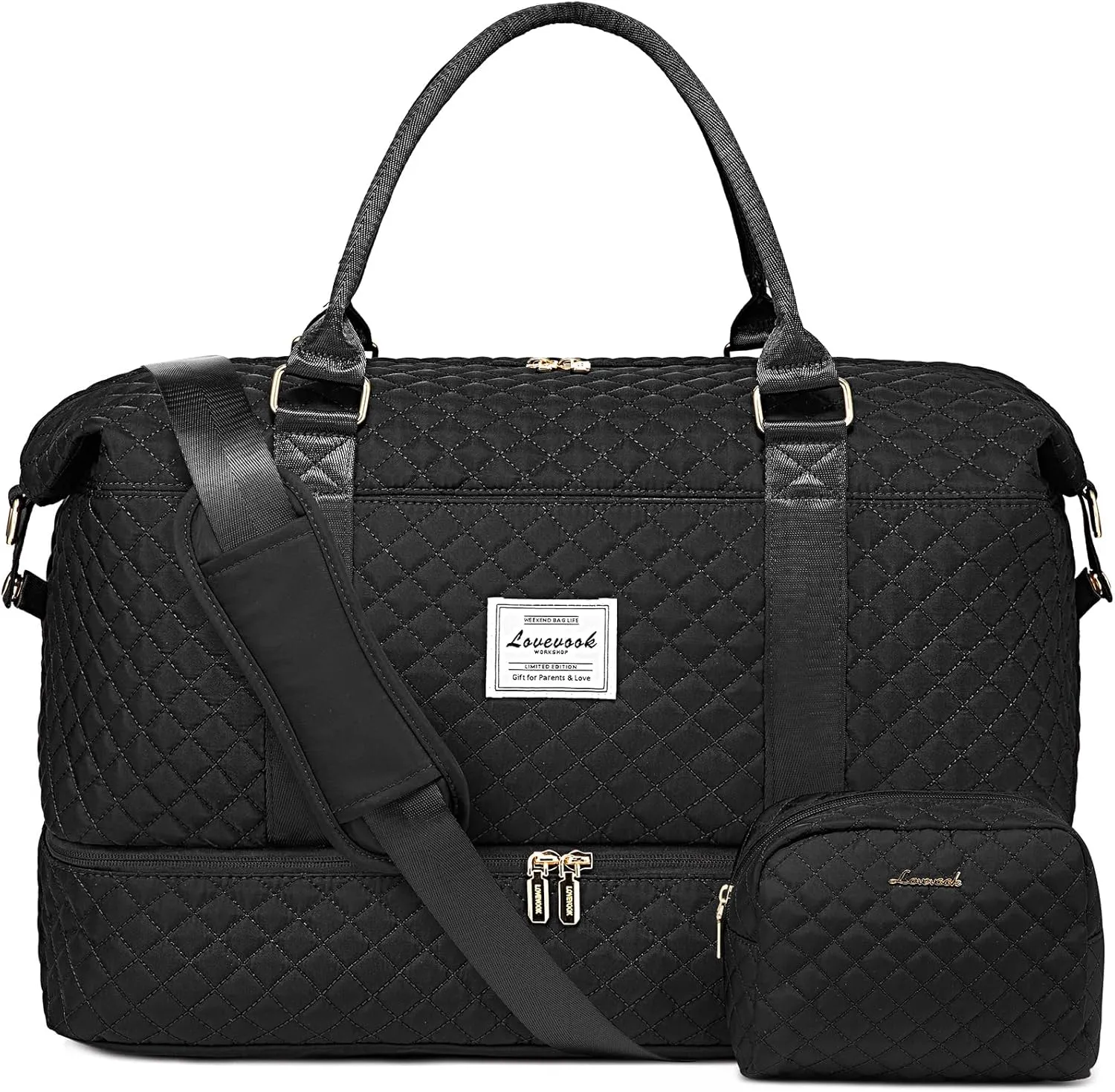 LOVEVOOK Travel Duffle Bag,Weekender Bags for Women with Shoe Compartment,Carry on Overnight Bag with Toiletry Bag,Gym Duffel Bag with Wet Pocket,Hospital Bags for Labor and Delivery
