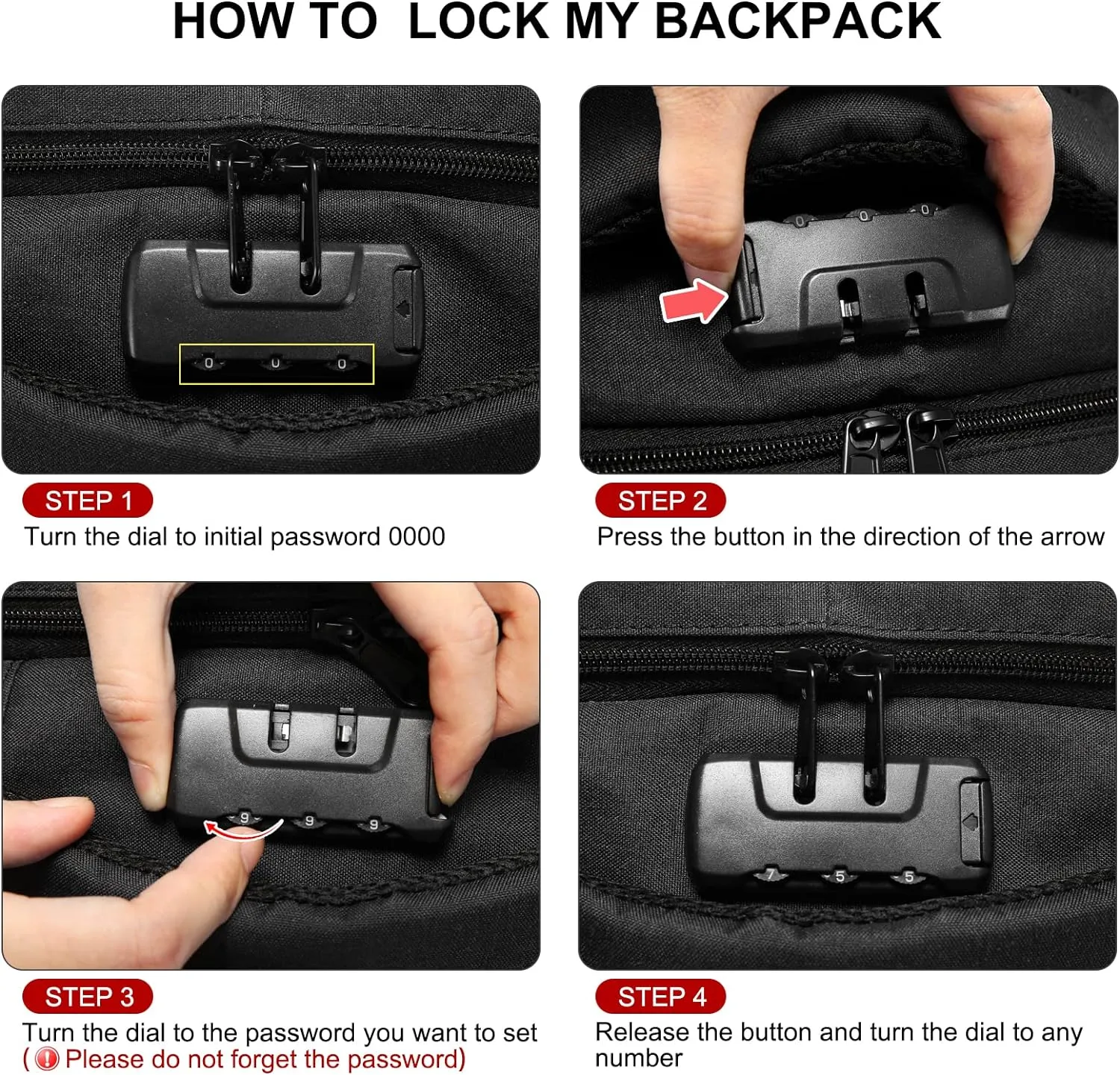 LOVEVOOK Travel Laptop Backpack Waterproof Anti Theft with Lock and USB Charging Port Large Computer Business Backpack for Men Women College (15.6 inch,Red)
