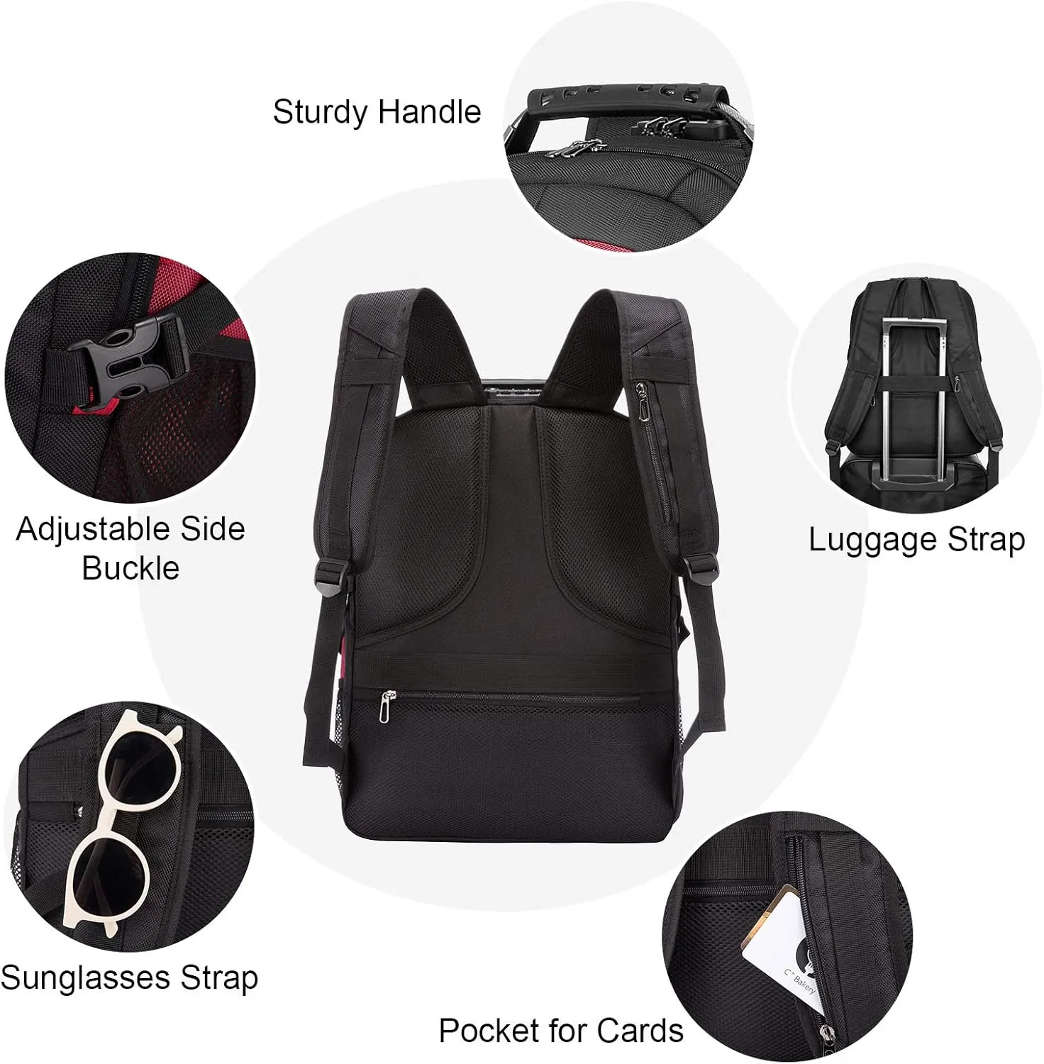 LOVEVOOK Travel Laptop Backpack Waterproof Anti Theft with Lock and USB Charging Port Large Computer Business Backpack for Men Women College (15.6 inch,Red)