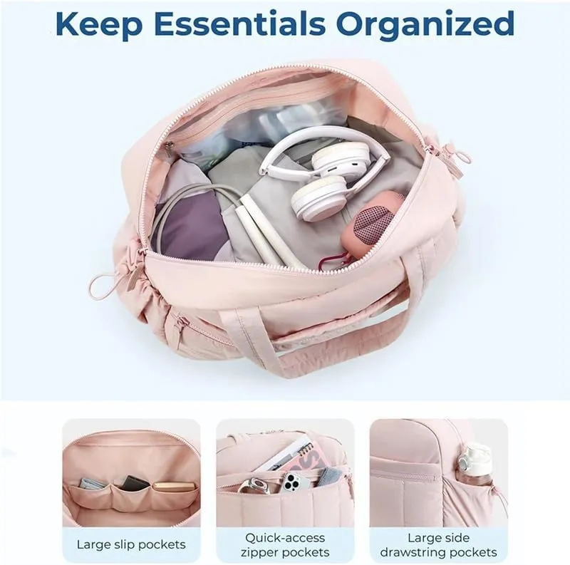 Luggage Bag Dry Wet Separation Travel Duffel Bag Gym Bag for Women with Weekender Bags Waterproof Hand Airport Cabin Bag(1)