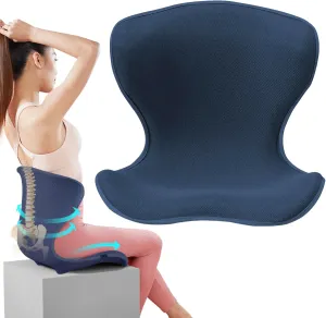 Lumbar Support for Office, Ergonomic Back Cushion for Lower Pain Relief, Improve Posture, Floor Seat,Meditation Chair, Chair Back Support for Computer Chairs, Gaming,Home - Working. (Blue)