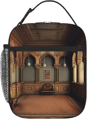 Lunch Bag for Men Women Interior Palace Architecture Vintage Insulated Lunch Tote bag Lunch Cooler Tote Box for Work Picnic