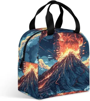 Lunch Bag for Women Men Depicts A Volcano Lunch Box Lunch Tote Bag Small Leakproof Cooler for Work Picnic Travel