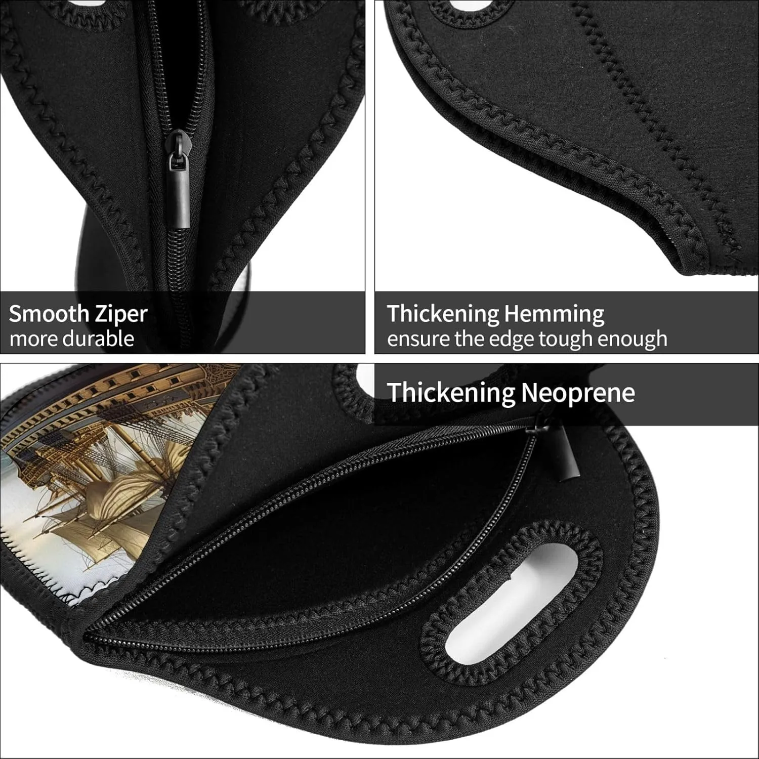 Lunch Bag Lunch Box for Women Men Neoprene Insulated Lunch Tote Bag Age of Discovery Ship Leakproof Cooler Bag Reusable Lunchbox Portable Cooler Lunch Container for Picnic Travel