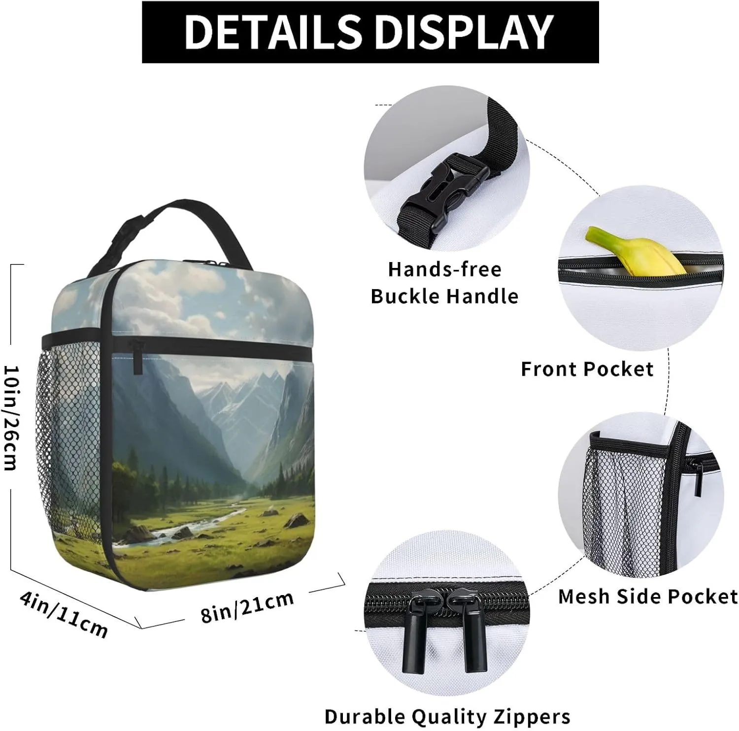 Lunch Bag Lunch Box For Women Men Reusable Insulated Lunch Tote Bag Valley Leakproof Cooler Bag Portable Cooler Lunch Container For Picnic Travel