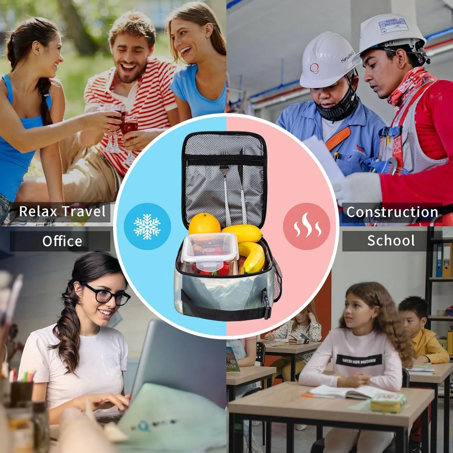 Lunch Bag Lunch Box For Women Men Reusable Insulated Lunch Tote Bag Valley Leakproof Cooler Bag Portable Cooler Lunch Container For Picnic Travel
