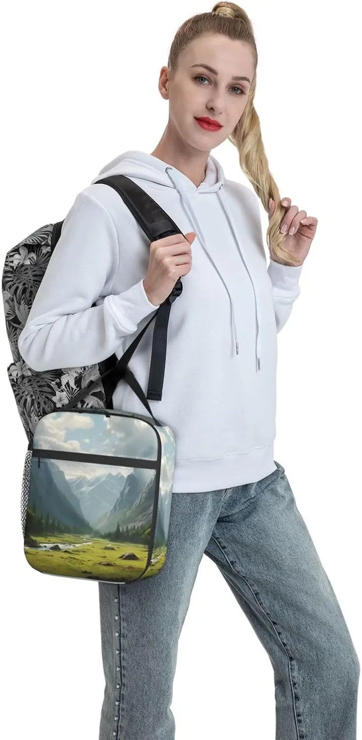 Lunch Bag Lunch Box For Women Men Reusable Insulated Lunch Tote Bag Valley Leakproof Cooler Bag Portable Cooler Lunch Container For Picnic Travel