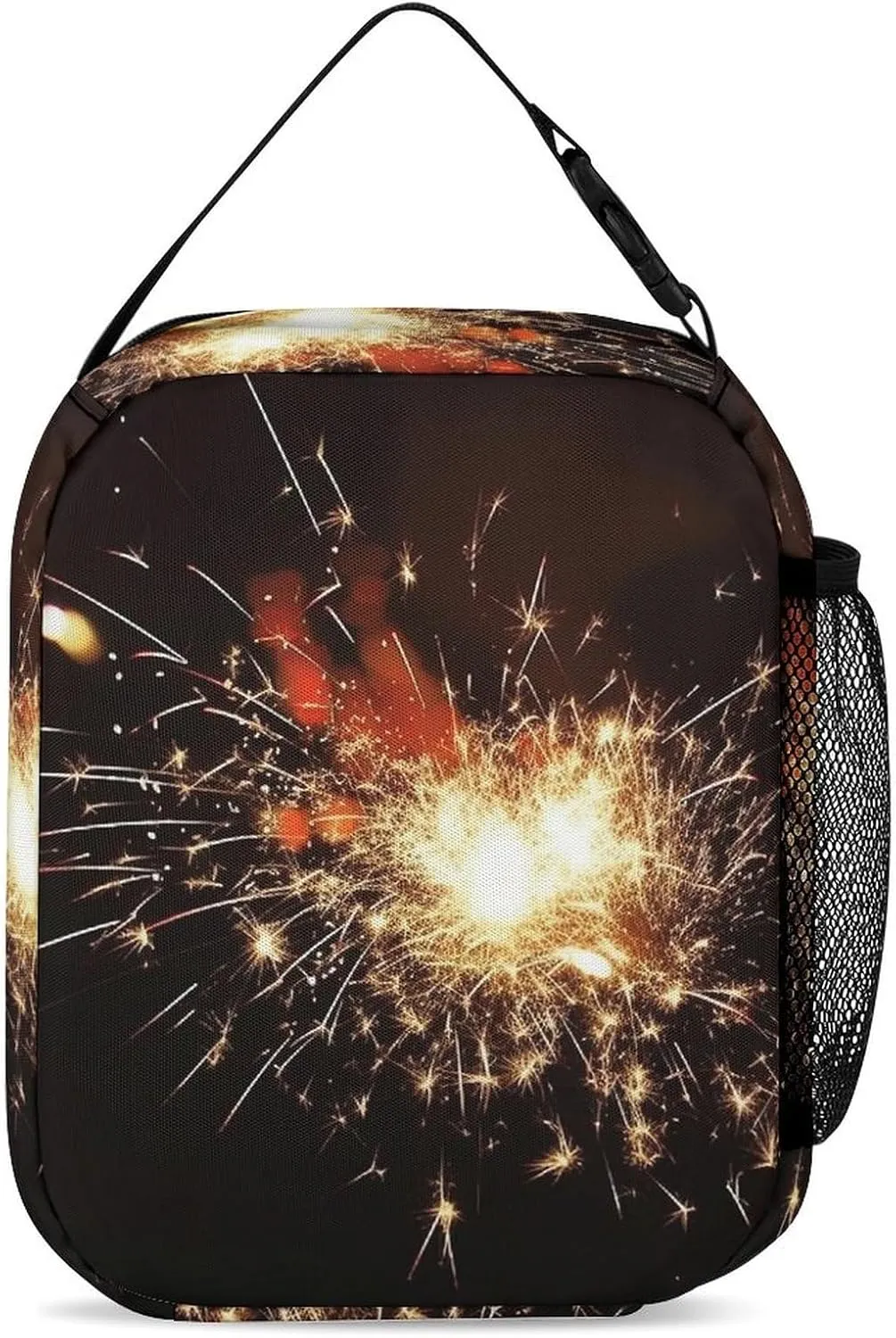 Lunch Bag Reusable Insulated Lunch Box for Women Men Leakproof Cooler Bag Explosion Firework Portable Lunchbox Adults Small Lunch Tote Bag for Office Work Picnic Travel