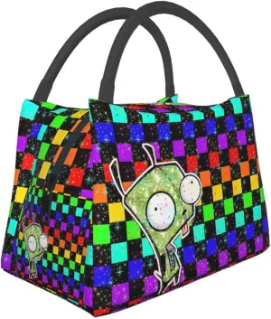 Lunch Bags Invader Anime Zim Insulated Lunch Tote Reusable Portable Lunch Box for Outdoor Office Picnic 11 X 6.5 X 7 in