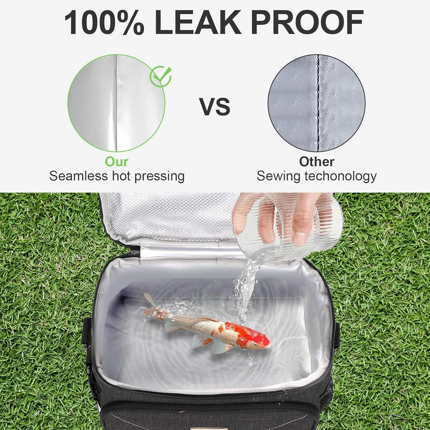 Lunch Box for Men Women,Reusable Large Tactical Insulated Lunch Bag with Adjustable Shoulder Strap,Leakproof Tote Cooler Bag for Work Adults Picnic Beach Office-Lightgrey,12 Cans