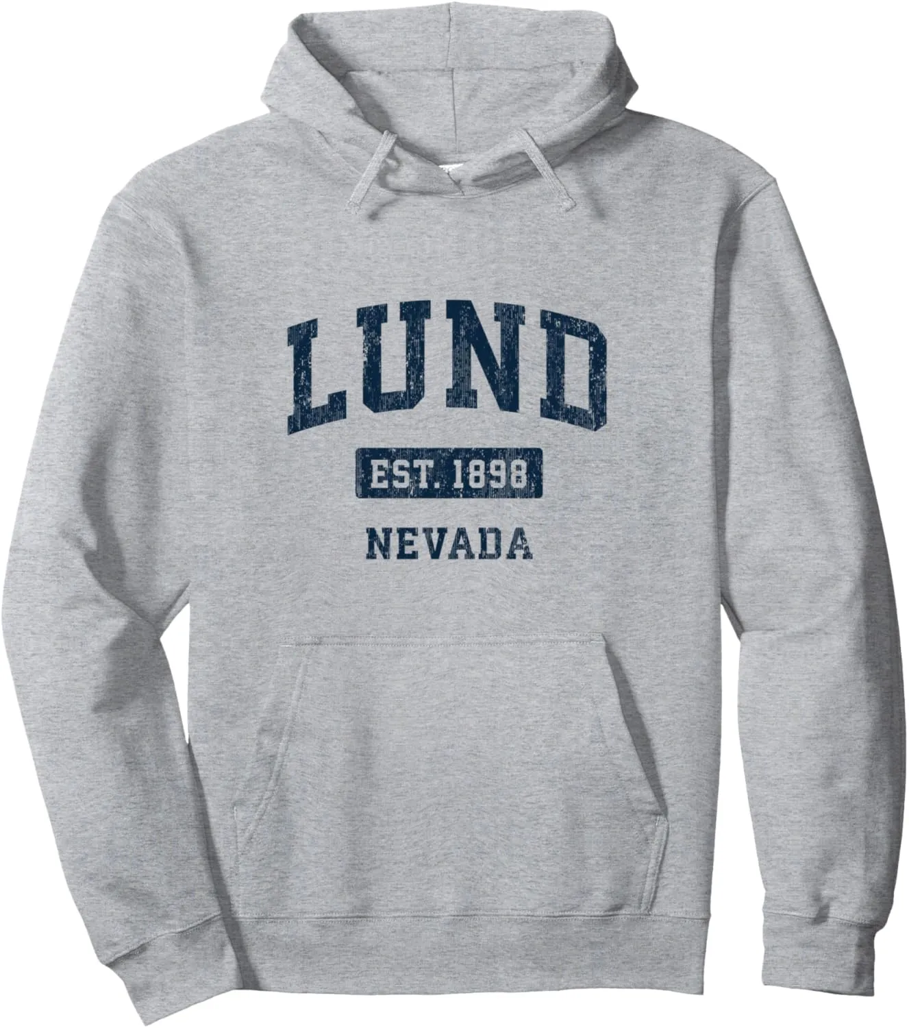Lund Nevada NV Vintage Sports Established Navy Design Pullover Hoodie