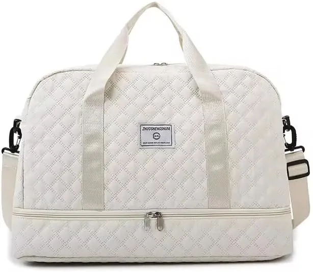Luxury Large Capacity Duffel Bag: Versatile Shoulder & Crossbody Tote with Dry-Wet Separation and Dual Side Pockets - Stylish Green & Pink for Travel & Gym (Soft Pink)