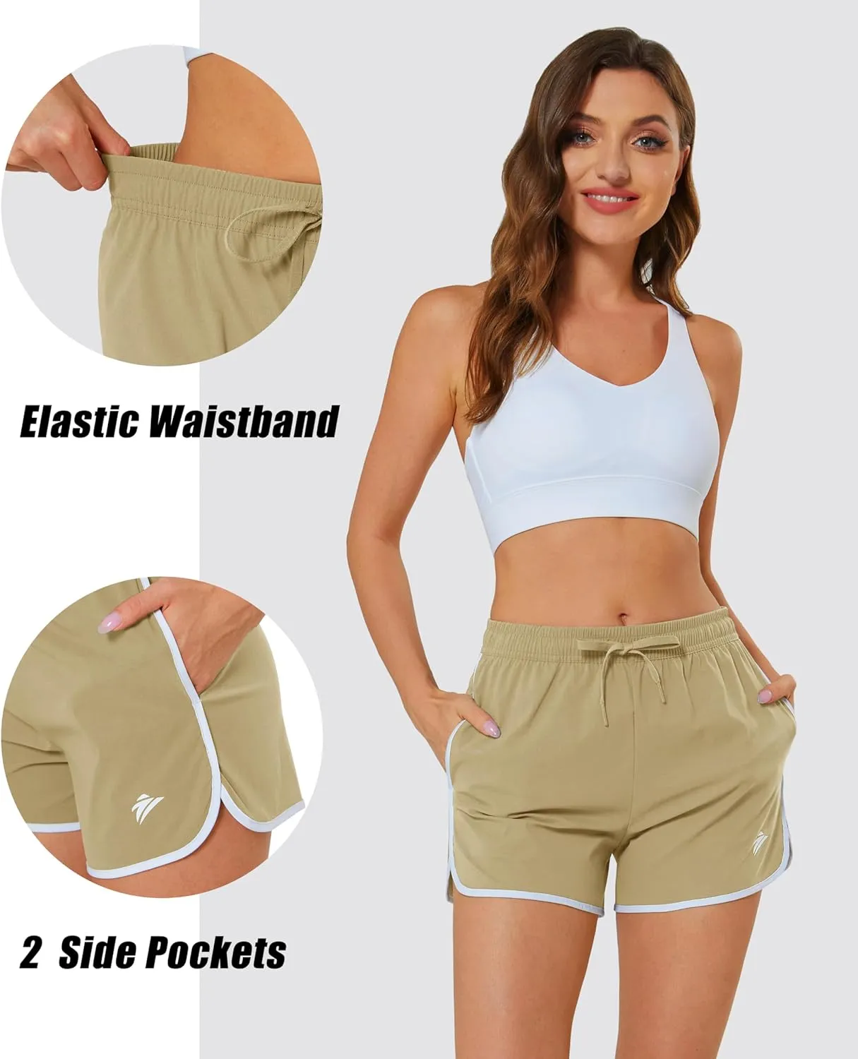 MAGCOMSEN Women's Athletic Shorts with Pockets Quick Dry Lightweight 3.5" Running Gym Workout Shorts Hiking Sport