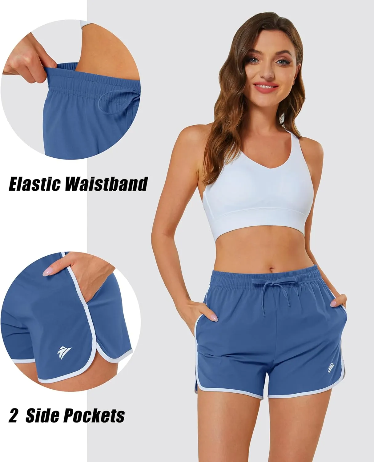 MAGCOMSEN Women's Athletic Shorts with Pockets Quick Dry Lightweight 3.5" Running Gym Workout Shorts Hiking Sport