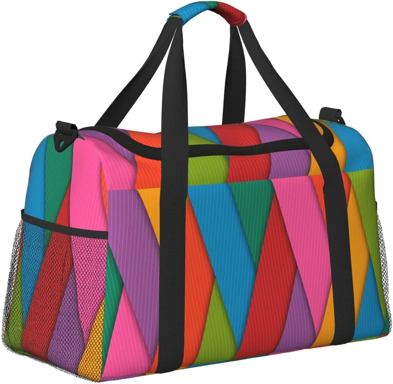 Magenta Fabric Travel Duffel Bag Large Foldable Waterproof Overnight Bag For Beach Swim Bags Pool Sports Gym