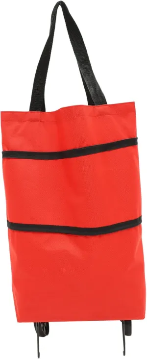 MAGICLULU Adjustable Handles Collapsible Trolley Bag Reusable Shopping Bag with Wheels for Mall Home