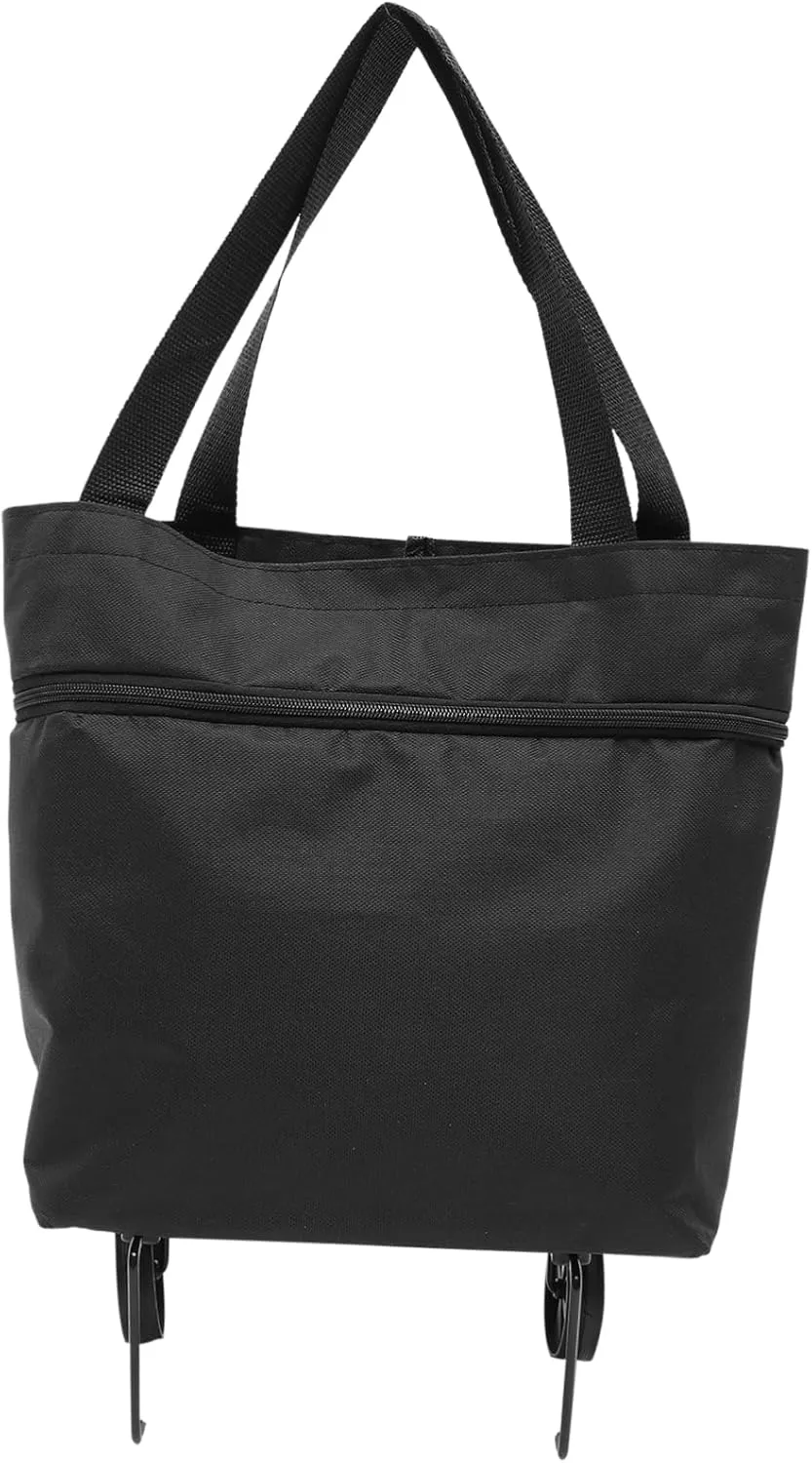 MAGICLULU Large Capacity Grocery Bag with Wheels Foldable Trolley Shopping Bag Reusable Tote for Travel and Shopping