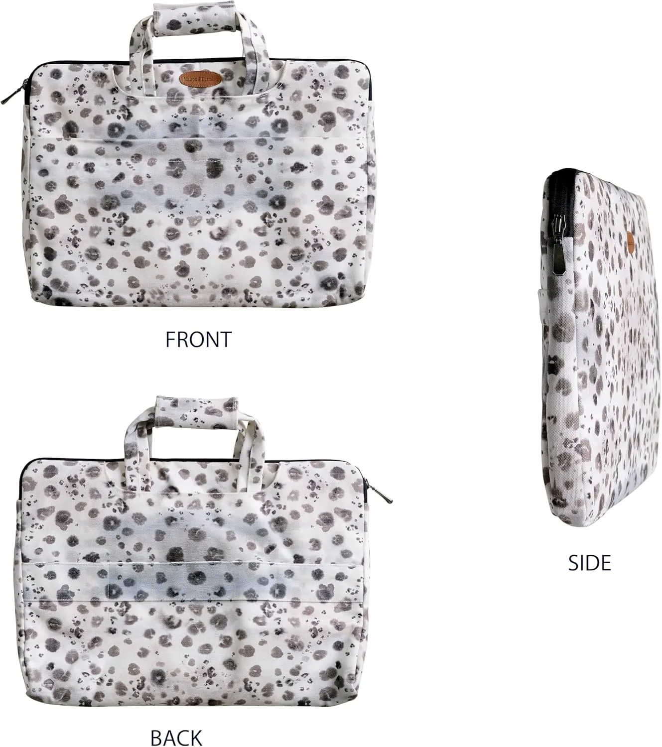 Maison d'Hermine Laptop Bag upto 13.5 inch Stain and water repellent Cotton canvas - Cheeta