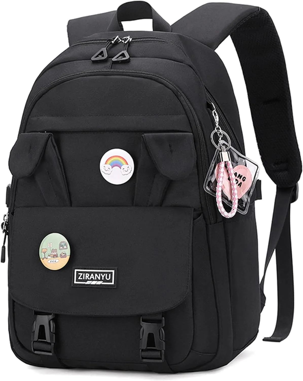Makukke School Backpack for Women, Laptop Backpack 15.6 Inch College School Bag Anti Theft Travel Daypack Bookbag for Girls,Black
