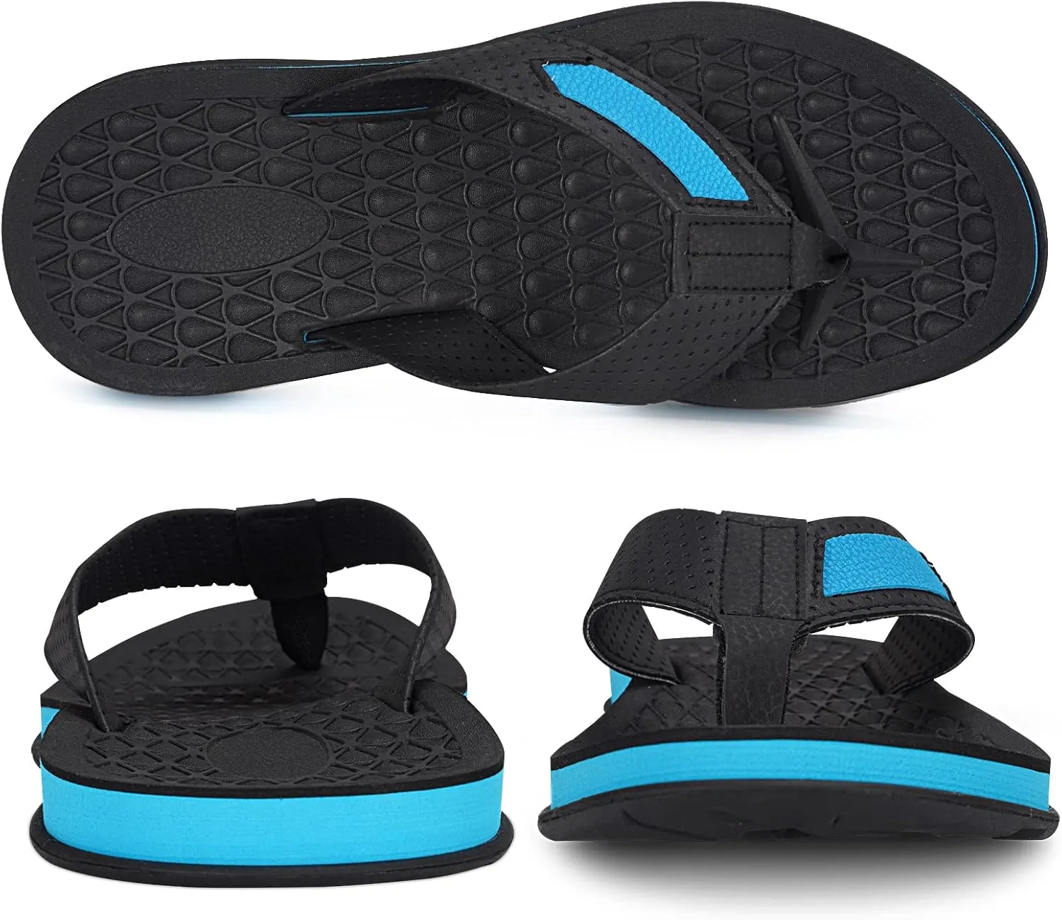 MALIDA Mens Flip Flops Non-Slip Bathroom Shower Shoes Cushion foam Indoor and Outdoor Thong Sandals