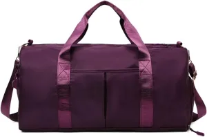 Man Multi-functional Dry-wet Separation Movement Water-proof Travel Bag Yoga Bag Large-capacity Travel Bag Suitable For Traveling, Business Trip, Outdoor(Purple)