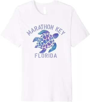 Marathon Key, FL Beach Design / Tribal Turtle Gift Premium T-Shirt